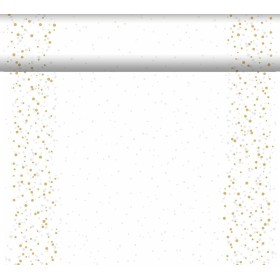 Duni Dunicel Tafelloper Rol 24mx40cm (Perforatie 1,20m) Golden Stardust White