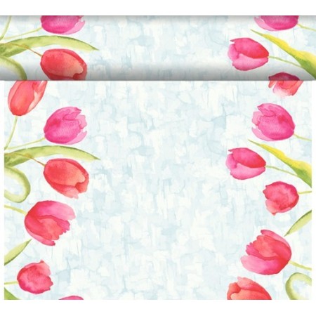 Duni Dunicel Tafelloper Rol 24mx40cm (Perforatie 1,20m) Painted Tulips