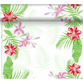 Duni Dunicel Tafelloper Rol 24mx40cm (Perforatie 1,20m) Tropical Lily - Op is op