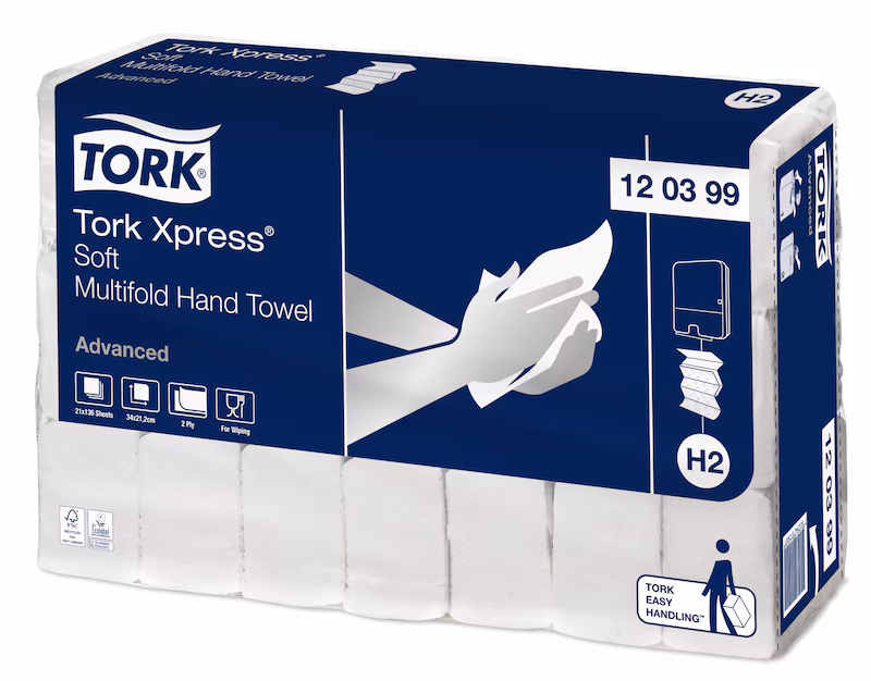 Tork Xpress Advanced Soft Multifold Handdoek 2-lgs 21x34cm Baal 21x136 vellen H2 - Afbeelding 2