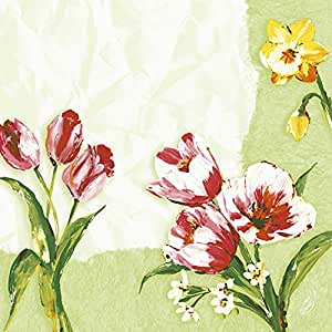Duni Dunilin Servetten 40x40cm 1/4-vouw Red Tulip Luxe Pak 50 stuks - Op is op