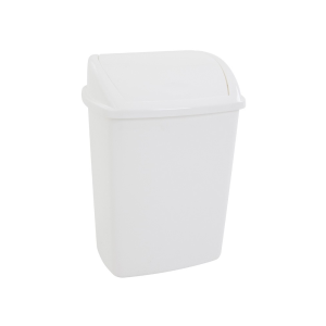 Afvalbak met Swing Deksel 50L Wit