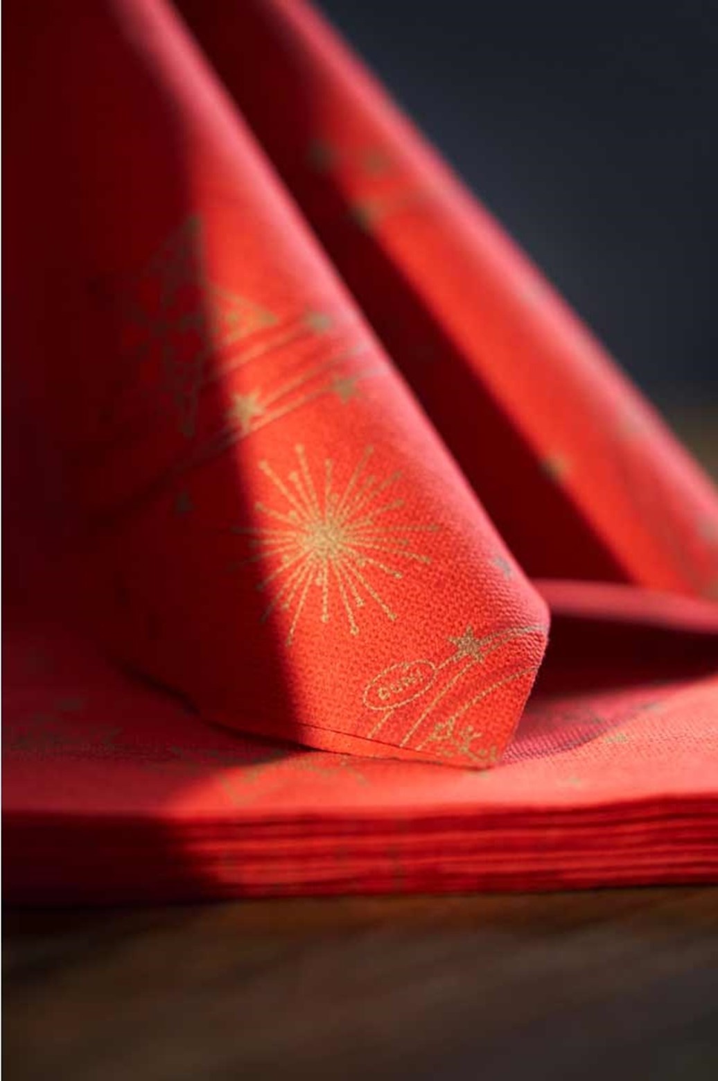 Duni Dunicel Placemats 30x40cm Star Shine Red Pak 100 stuks - Op is op, foto 4 van 6
