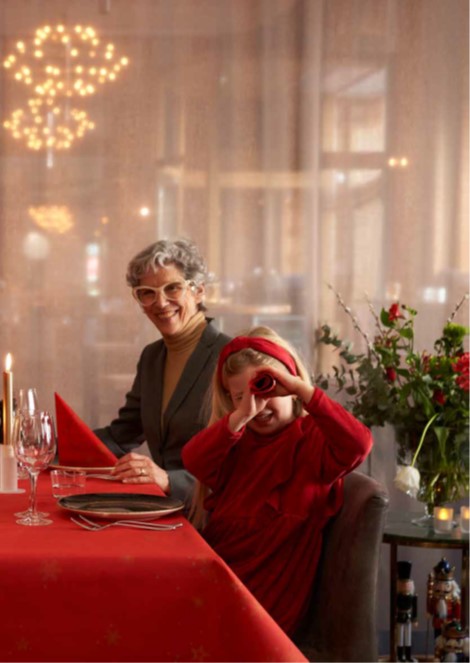 Duni Dunicel Placemats 30x40cm Star Shine Red Pak 100 stuks - Op is op, foto 3 van 6