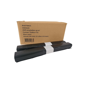 Afvalzak Zwart 70x80cm T25 HDPE Doos 20x25 zakken