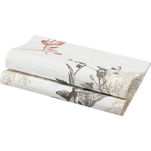 Duni Dunisoft Servetten 40x40cm 2-lgs 1/4-vouw Wood & Deer Pak 60 stuks, foto 2 van 6