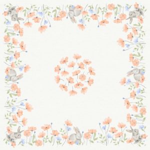Duni Bio Dunicel Napperons 84x84cm Bunny Bloom Pak 10 stuks