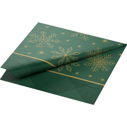 Duni Celstof Servetten 33x33cm 3-lgs 1/4-vouw Rhombus Green Pak 250 stuks, foto 2 van 6
