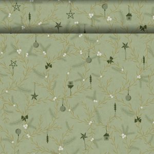 Duni Bio Dunicel Tafelloper Rol 24mx40cm (Perforatie 1,20m) Noël Pistachio