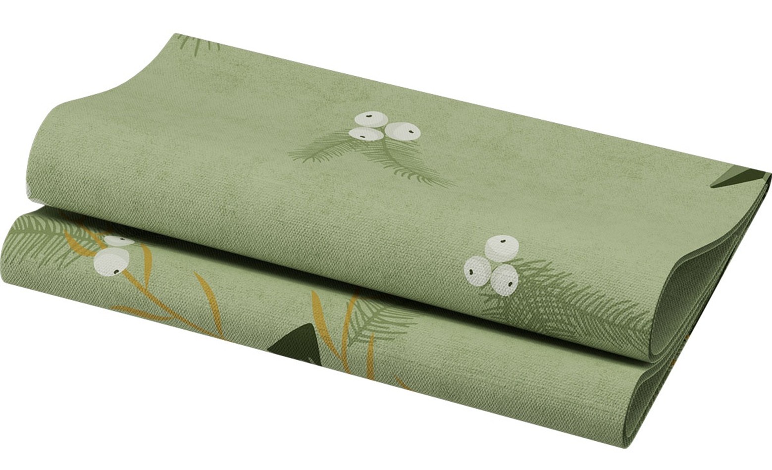 Duni Bio Dunisoft Servetten 40x40cm 2-lgs 1/4-vouw Noël Pistachio Pak 60 stuks, foto 2 van 5