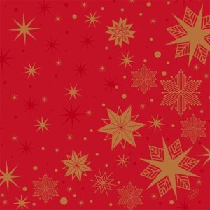 Duni Bio Dunisoft Servetten 40x40cm 2-lgs 1/4-vouw Stargazing Red Pak 60 stuks