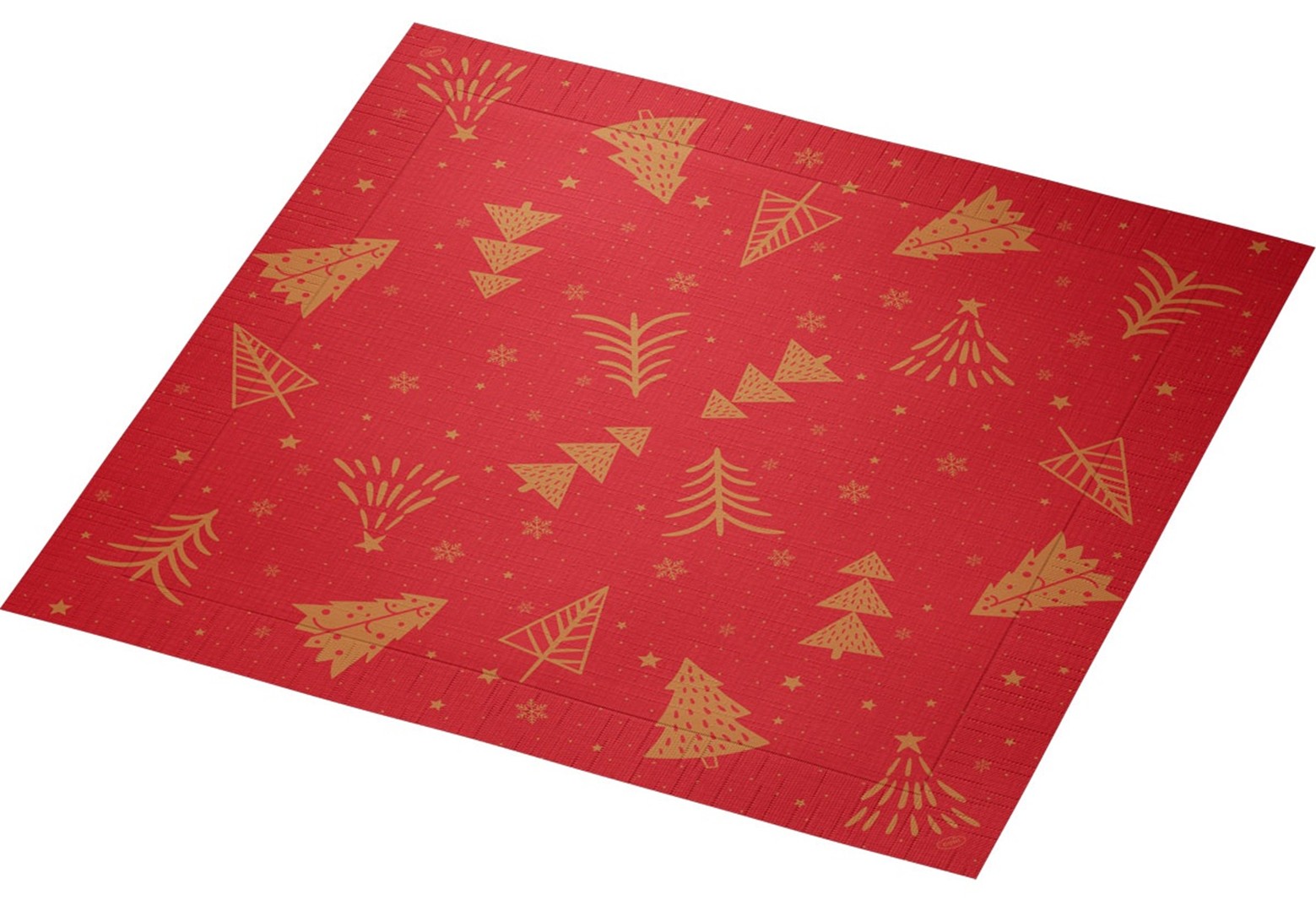 Duni Classic Servetten 40x40cm 4-lgs 1/4-vouw Shimmer Trees Pak 50 stuks, foto 2 van 6