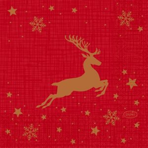Duni Celstof Servetten 24x24cm 3-lgs 1/4-vouw Shimmer Trees Pak 50 stuks