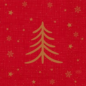 Duni Celstof Servetten 33x33cm 3-lgs 1/4-vouw Shimmer Trees Pak 250 stuks