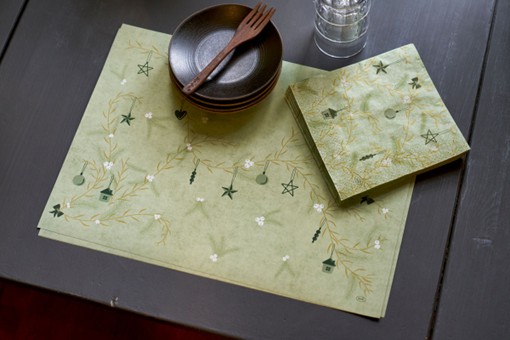 Duni Dunicel Placemats 30x40cm Noël Pistachio Pak 100 stuks, foto 3 van 3