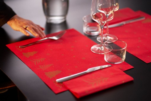 Duni Bio Dunicel Placemats 30x40cm Shimmer Trees Pak 100 stuks, foto 3 van 4