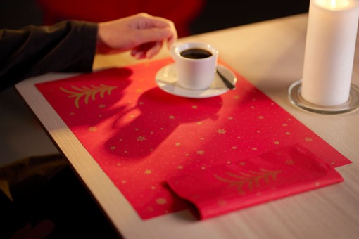 Duni Bio Dunicel Placemats 30x40cm Shimmer Trees Pak 100 stuks, foto 4 van 4