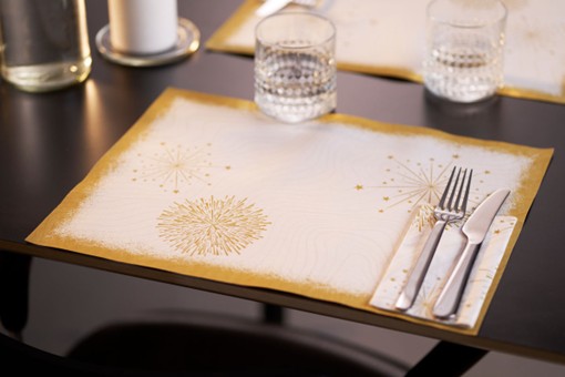 Duni Bio Dunicel Placemats 30x40cm Sparkly Cheers White Pak 100 stuks, foto 3 van 3