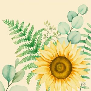 Duni Bio Dunisoft Servetten 40x40cm 2-lgs 1/4-vouw Sunflower Dreams Pak 60 stuks