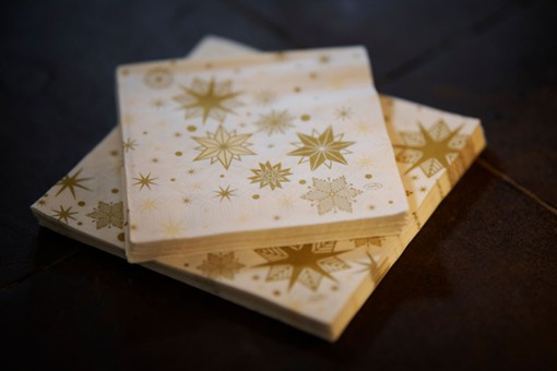 Duni Classic Servetten 40x40cm 4-lgs 1/4-vouw Stargazing Cream Pak 50 stuks, foto 5 van 6