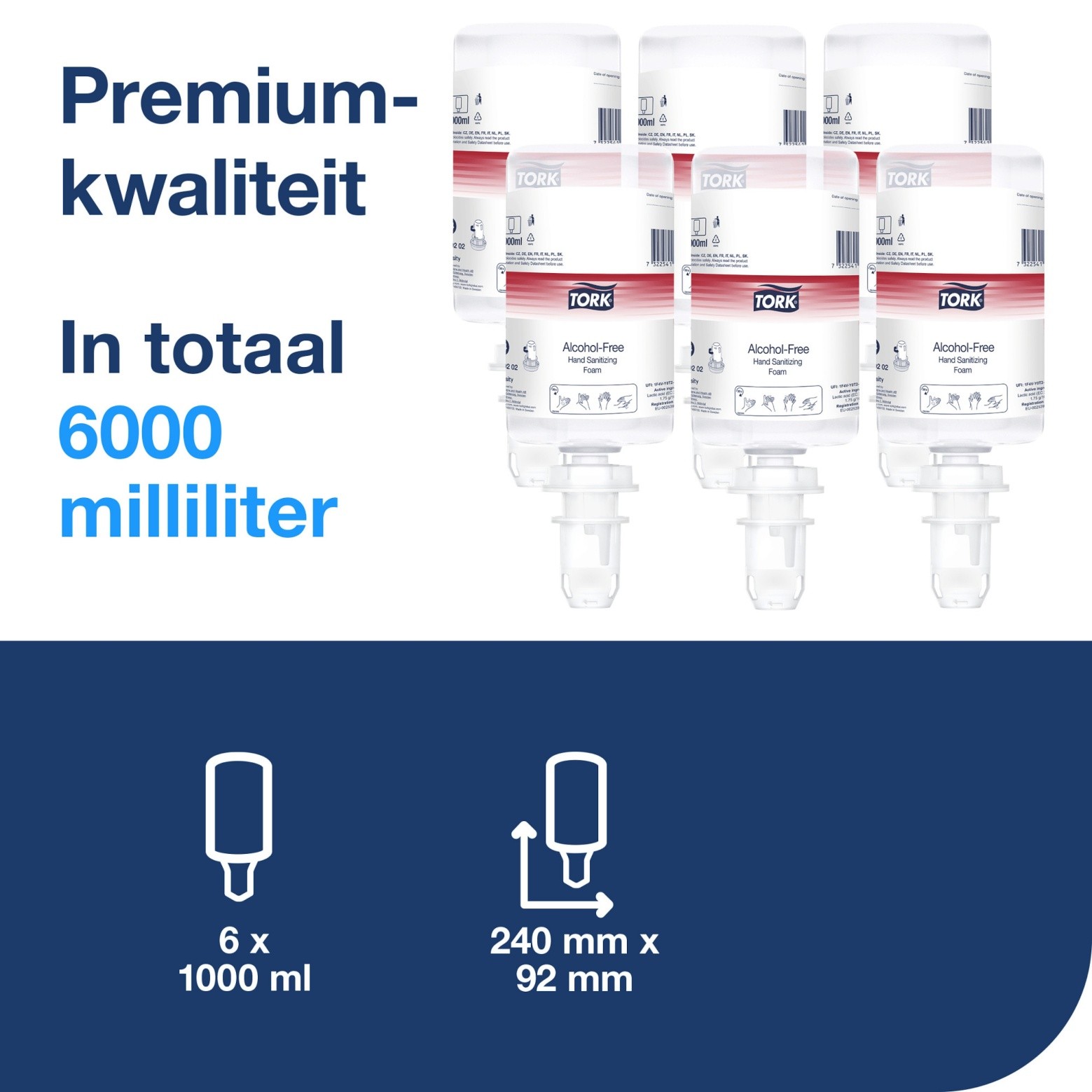 Tork Alcoholvrije Foam voor Handdesinfectie Doos 6 stuks S4 - Afbeelding 4